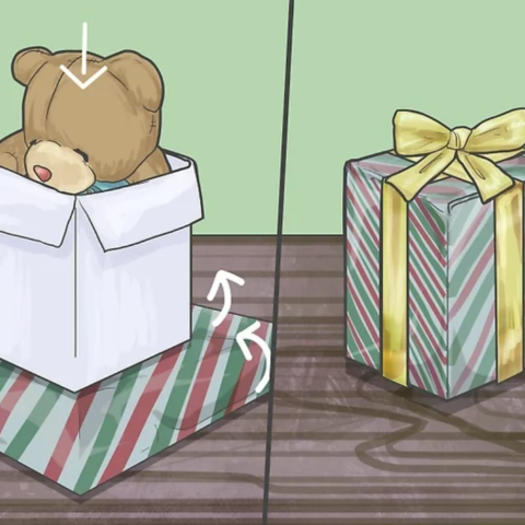Comment emballer une peluche dans une boite papier cadeaux