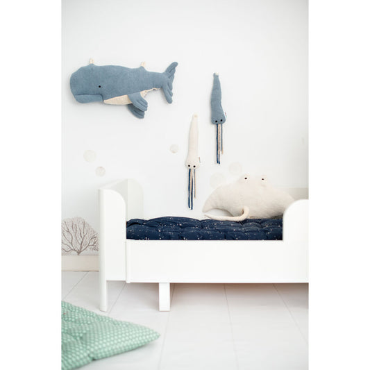 Jouet Peluche Crochetts Bleu Blanc Pieuvre Baleine Raie manta 29 x 84 x 29 cm 4 Pièces
